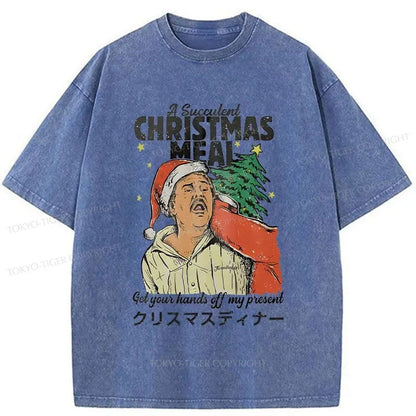 Tokyo-Tiger Christmas Meal Japan Washed T-Shirt