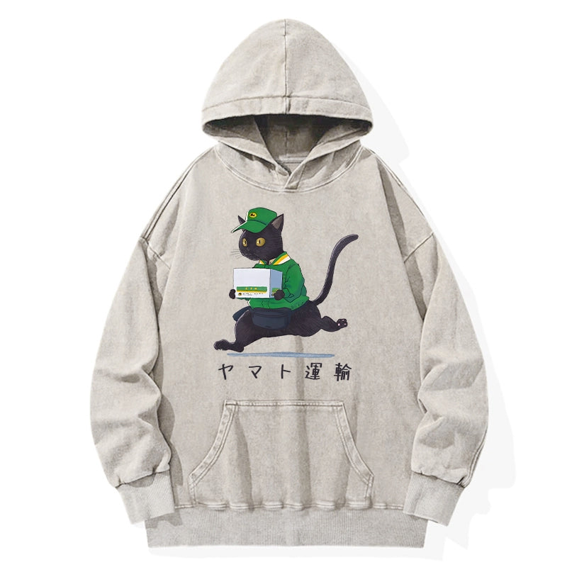 Tokyo-Tiger Black Cat Appreciation Day Washed Hoodie