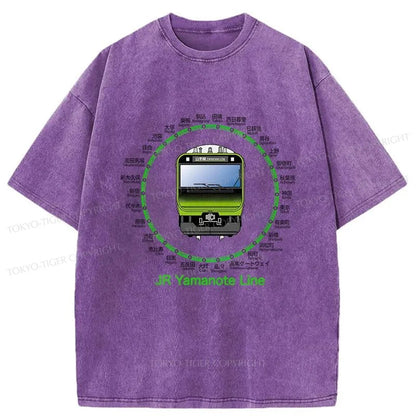 Tokyo-Tiger JR Yamanote Line Train Washed T-Shirt