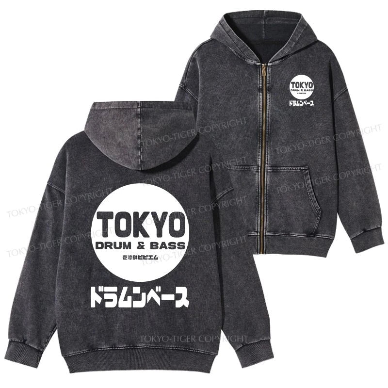 Tokyo-Tiger Tokyo DnB Japanese Washed Zip Hoodie