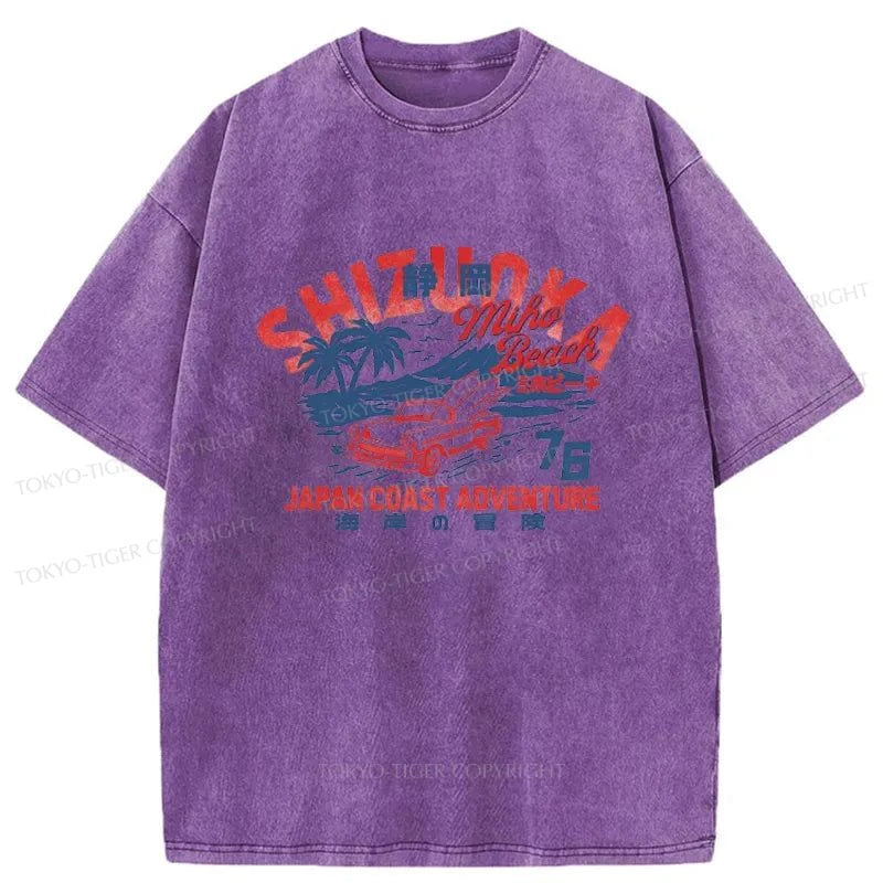 Tokyo-Tiger Shizuoka Beach Japan Washed T-Shirt