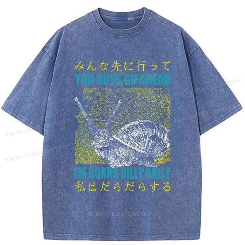 Tokyo-Tiger Slow Snail Japanese Washed T-Shirt