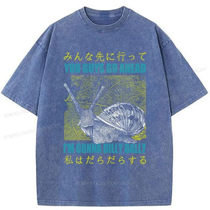 Tokyo-Tiger Slow Snail Japanese Washed T-Shirt