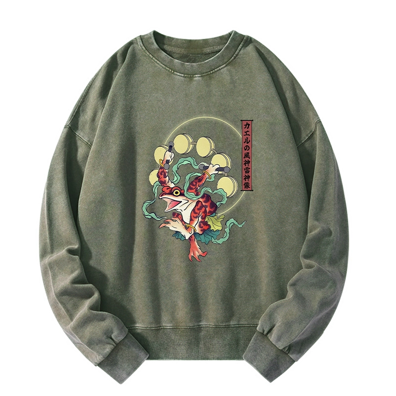 Tokyo-Tiger Frog Monster Japanese Washed Sweatshirt