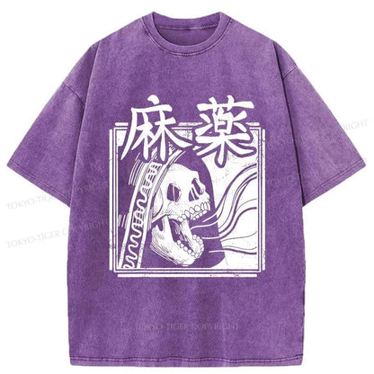 Tokyo-Tiger Horror Skull Japan Washed T-Shirt