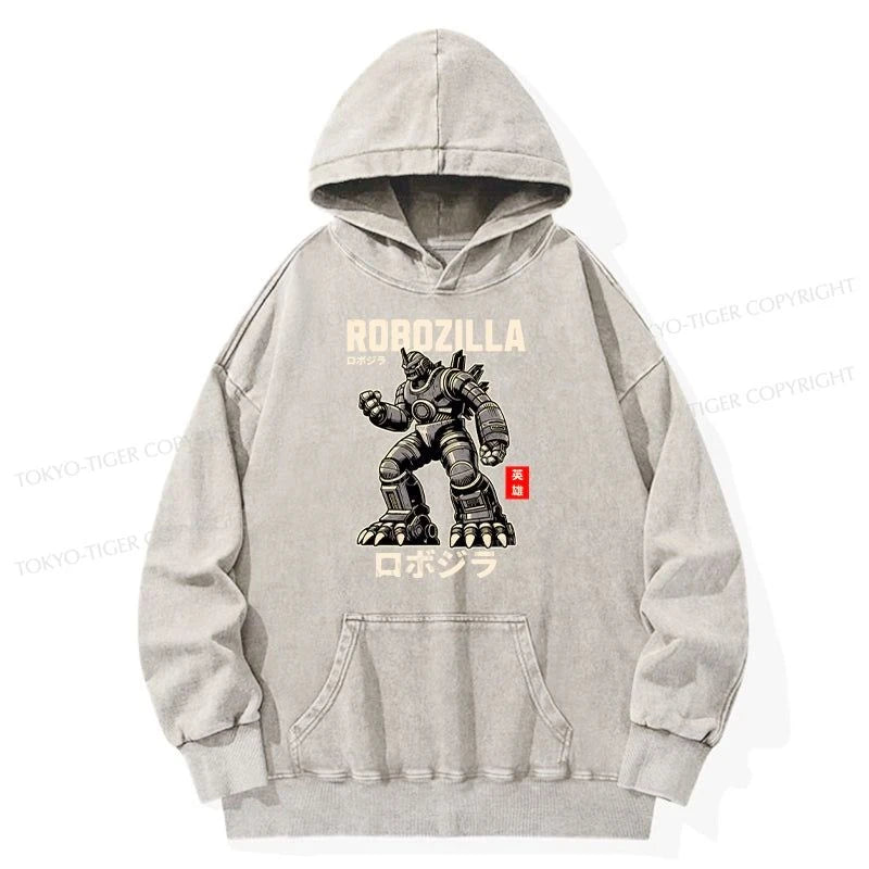 Tokyo-Tiger RoboZilla Manga Japanese Washed Hoodie