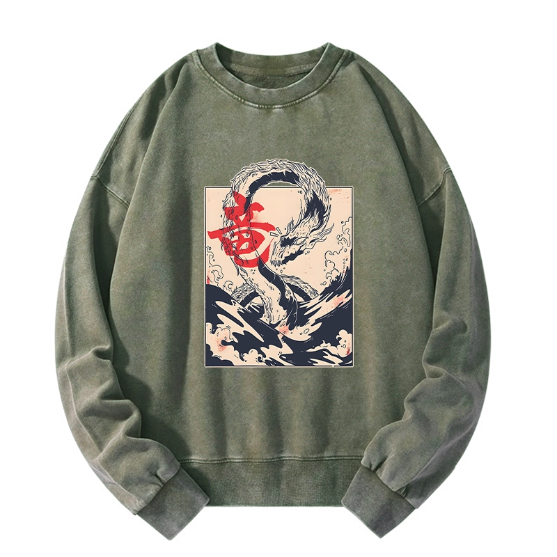 Tokyo-Tiger Sea Dragon Japanese Washed Sweatshirt