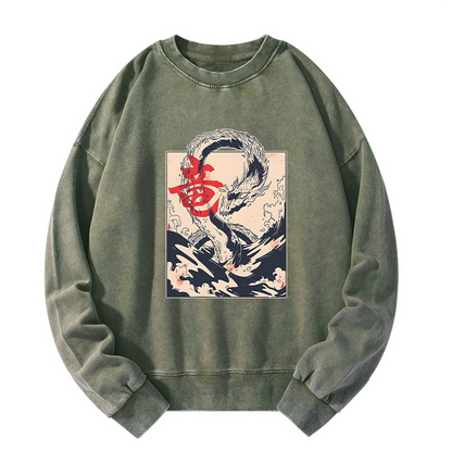 Tokyo-Tiger Sea Dragon Japanese Washed Sweatshirt