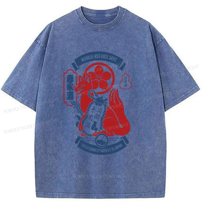 Tokyo-Tiger Rice Wine Japanese Washed T-Shirt