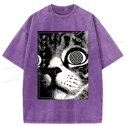 Tokyo-Tiger Scary Cat Japan Washed T-Shirt