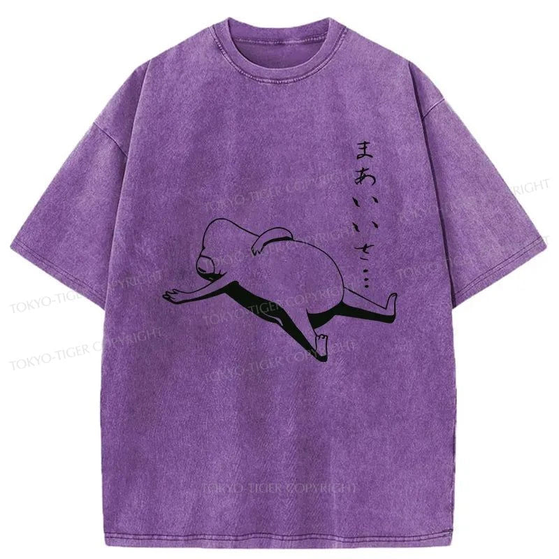 Tokyo-Tiger Lying Flat Frog Washed T-Shirt