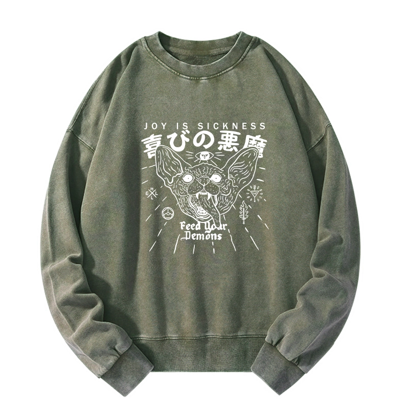 Tokyo-Tiger Joy Is Sickness Washed Sweatshirt