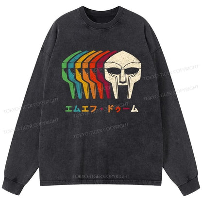 Tokyo-Tiger Retro MF Doom Washed Long Sleeve T-Shirt