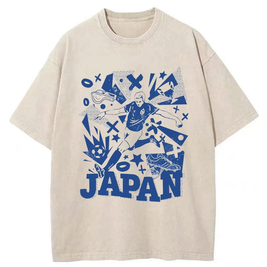 Tokyo-Tiger Japanese Football Retro Soccer Washed T-Shirt