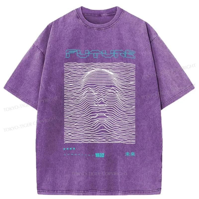 Tokyo-Tiger Future Human Head Line Washed T-Shirt