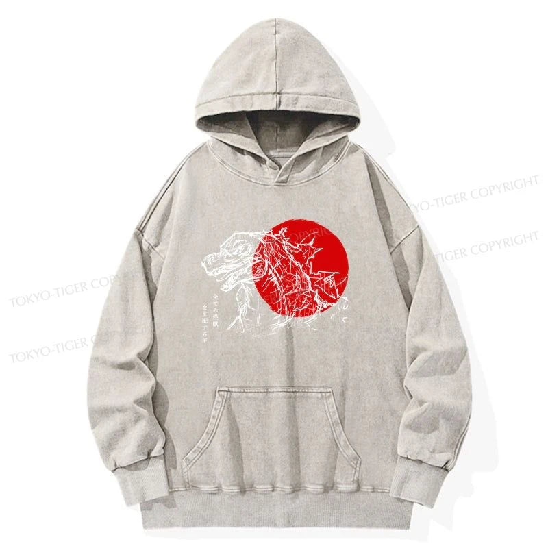 Tokyo-Tiger Monster Japanese Anime Washed Hoodie