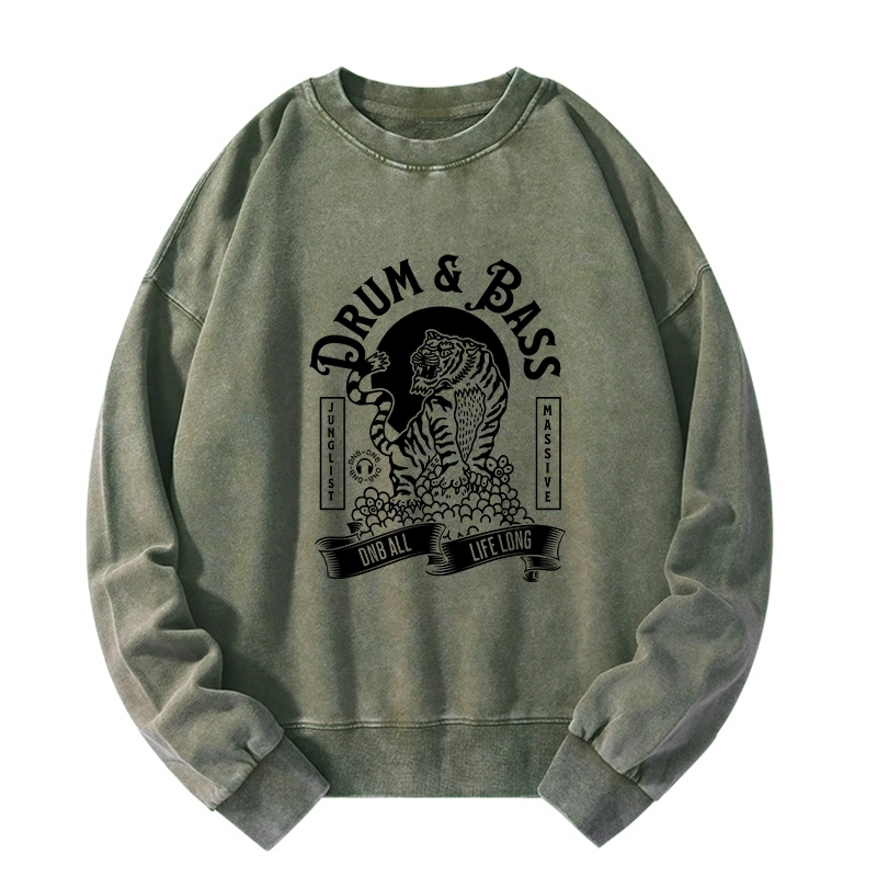 Tokyo-Tiger Drum & Bass Tiger Washed Sweatshirt