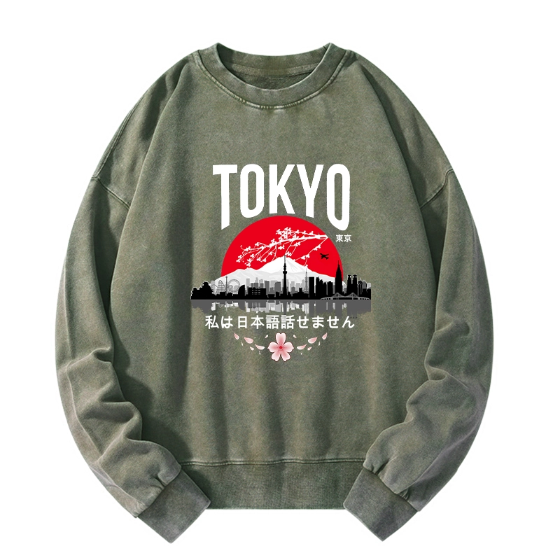 Tokyo-Tiger I don’t speak Japanese Washed Sweatshirt