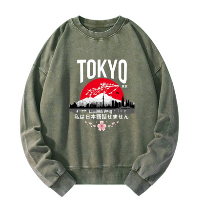 Tokyo-Tiger I don’t speak Japanese Washed Sweatshirt