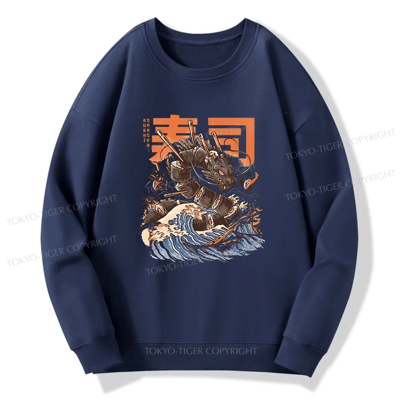 Tokyo-Tiger The Great Sushi Dragon Wave Sweatshirt