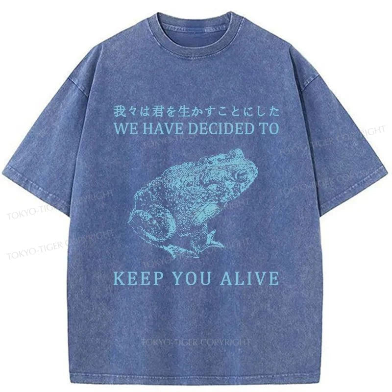 Tokyo-Tiger Keep Alive Frog Washed T-Shirt