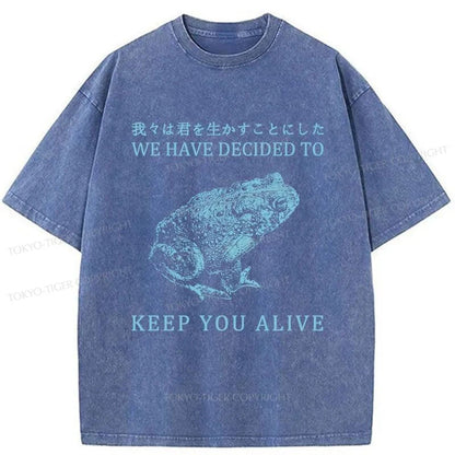 Tokyo-Tiger Keep Alive Frog Washed T-Shirt