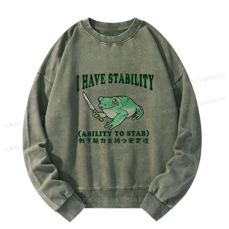 Tokyo-Tiger Mentally Stable Assassin Frog Washed Sweatshirt