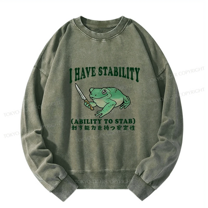 Tokyo-Tiger Mentally Stable Assassin Frog Washed Sweatshirt