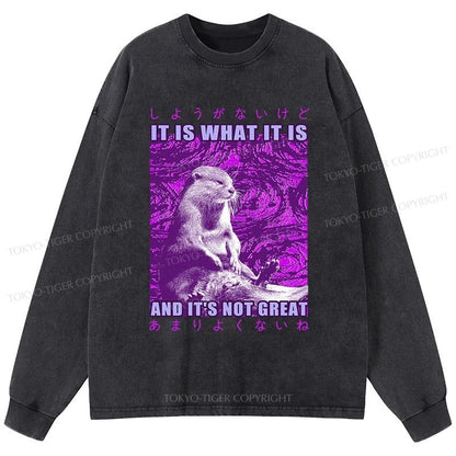 Tokyo-Tiger Frustrated Otter Japanese Washed Long Sleeve T-Shirt