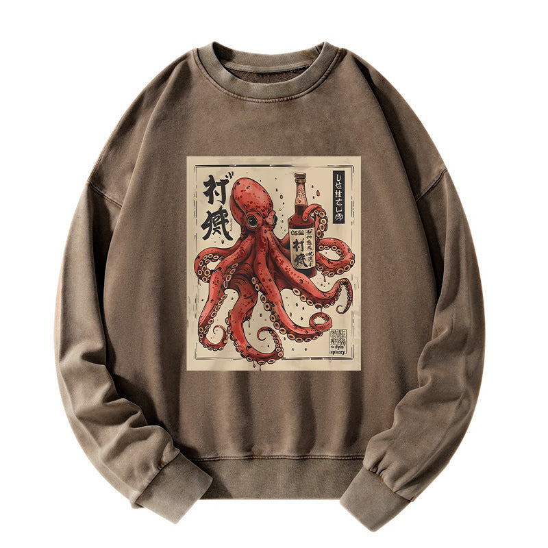 Tokyo-Tiger Osaka Saké Octopus Washed Sweatshirt