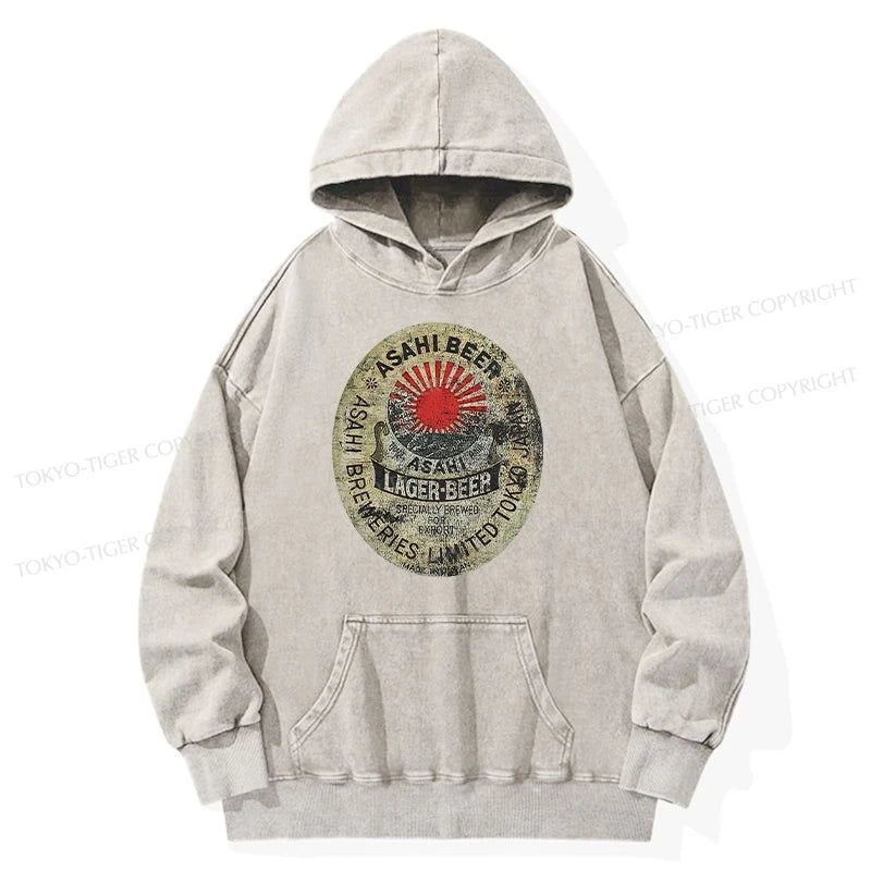 Tokyo-Tiger ASAHI BEER Japanese Washed Hoodie