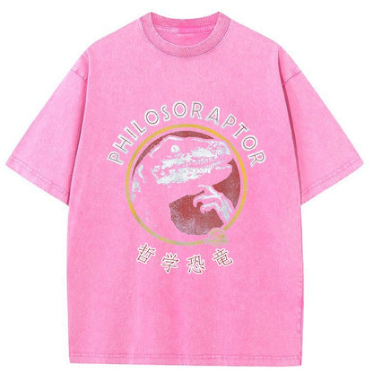 Tokyo-Tiger Philosoraptor Meme Funny Velociraptor Dinosaur Washed T-Shirt