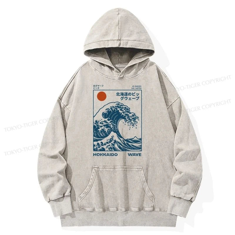 Tokyo-Tiger Hokkaido Wave Japan Washed Hoodie