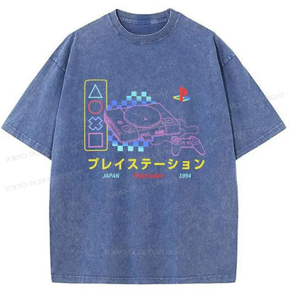 Tokyo-Tiger Japanese Game Consoles Washed T-Shirt