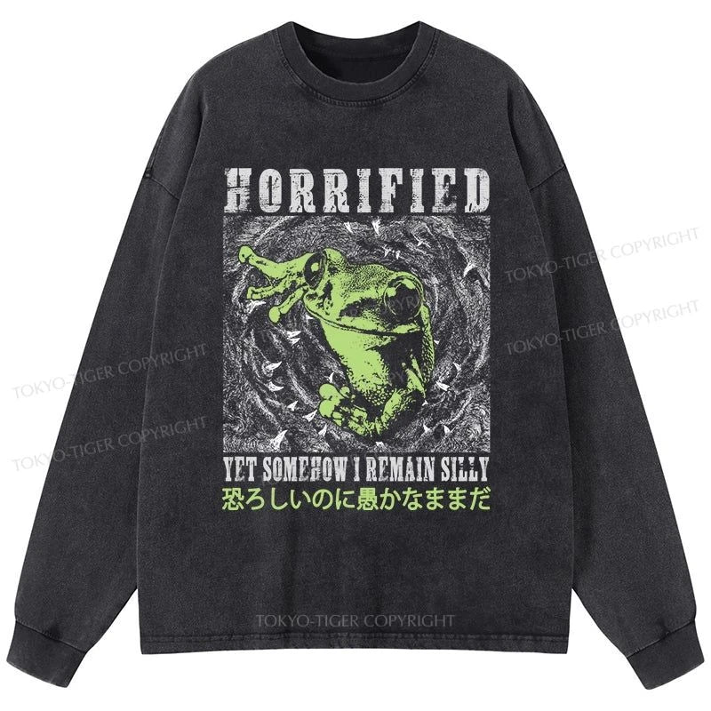 Tokyo-Tiger Silly Frog Japanese Washed Long Sleeve T-Shirt