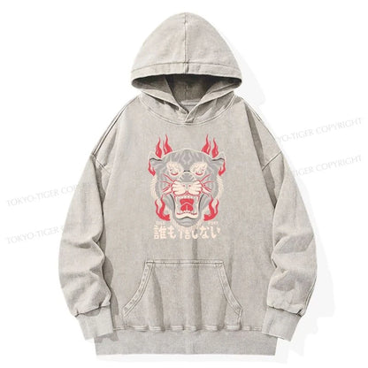 Tokyo-Tiger Retro Tiger Japanese Washed Hoodie