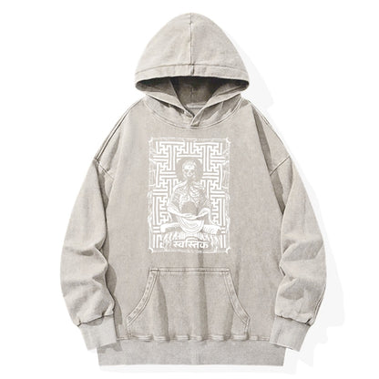 Tokyo-Tiger Sayagata Buddha Graphic Washed Hoodie