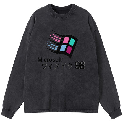 Tokyo-Tiger Microsoft Windows 98 Washed Long Sleeve T-Shirt