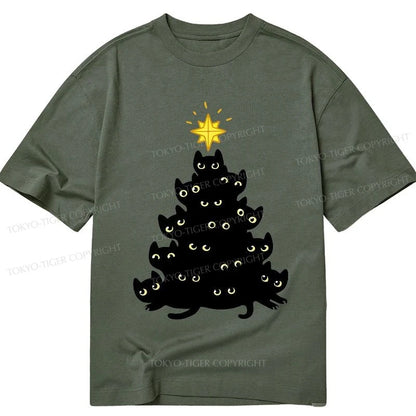 Tokyo-Tiger Black Cat Christmas Tree Classic T-Shirt