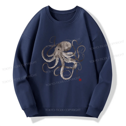 Tokyo-Tiger Octopus Japanese Calligraphy Sweatshirt