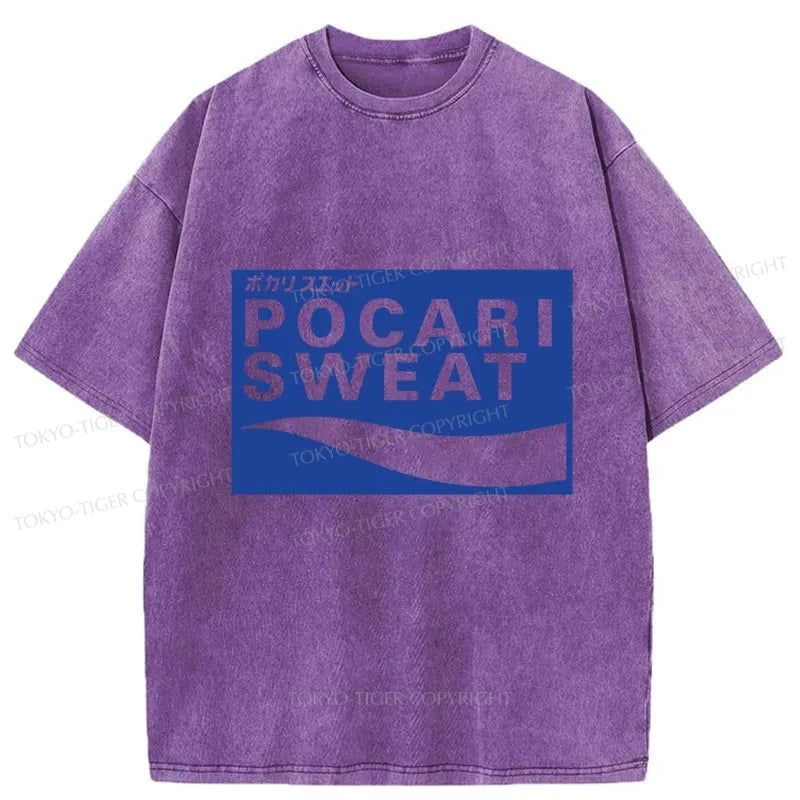 Tokyo-Tiger POCARI SWEAT Logo Washed T-Shirt