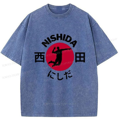 Tokyo-Tiger Volleyball Player Nishida Washed T-Shirt