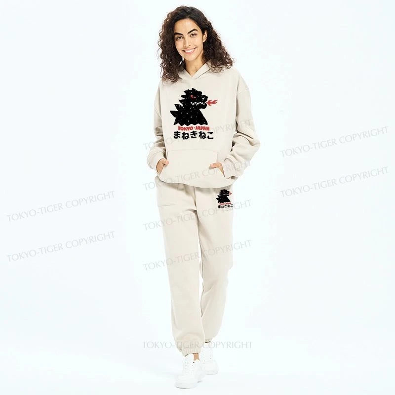 Tokyo-Tiger Japanese Fortune Cat Fleece Lined Hoodie Set