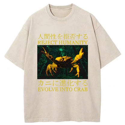 Tokyo-Tiger Evolve into Crab Vintage Active Washed T-Shirt