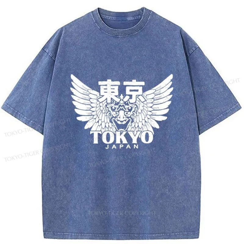 Tokyo-Tiger Japanese Tokyo Kanji Washed T-Shirt