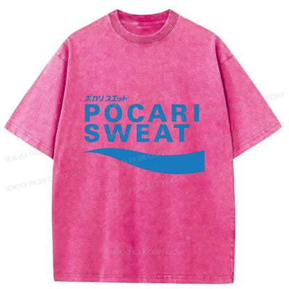 Tokyo-Tiger POCARI SWEAT Blue Washed T-Shirt