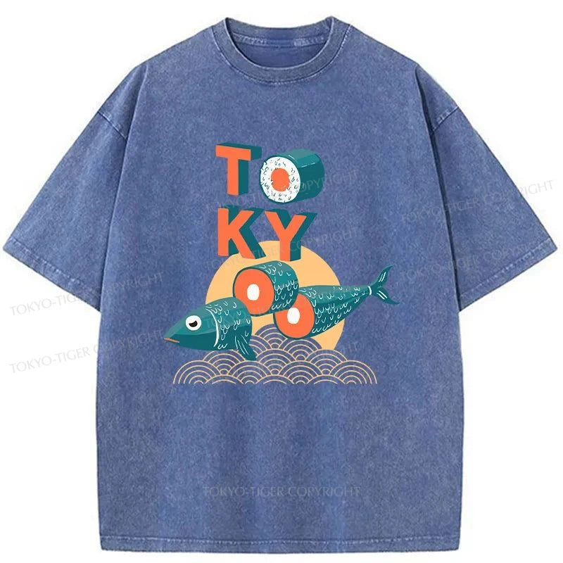 Tokyo-Tiger Japanese Tokyo Tuna Washed T-Shirt