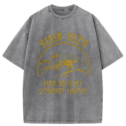 Tokyo-Tiger Kirin Beer Company Washed T-Shirt