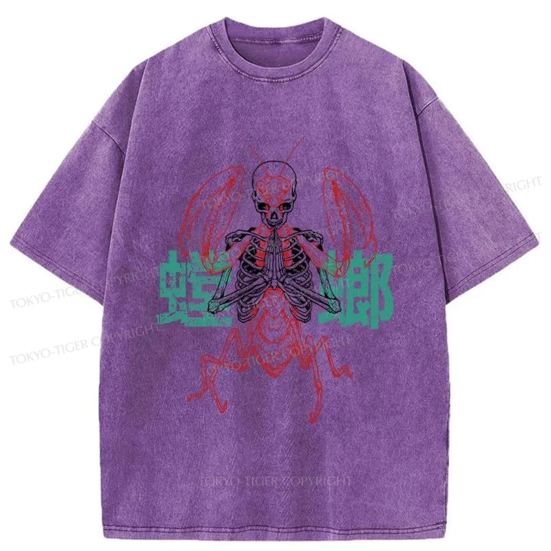 Tokyo-Tiger Mantis Monster Japanese Washed T-Shirt