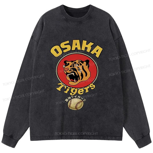 Tokyo-Tiger Osaka Tiger Baseball Washed Long Sleeve T-Shirt